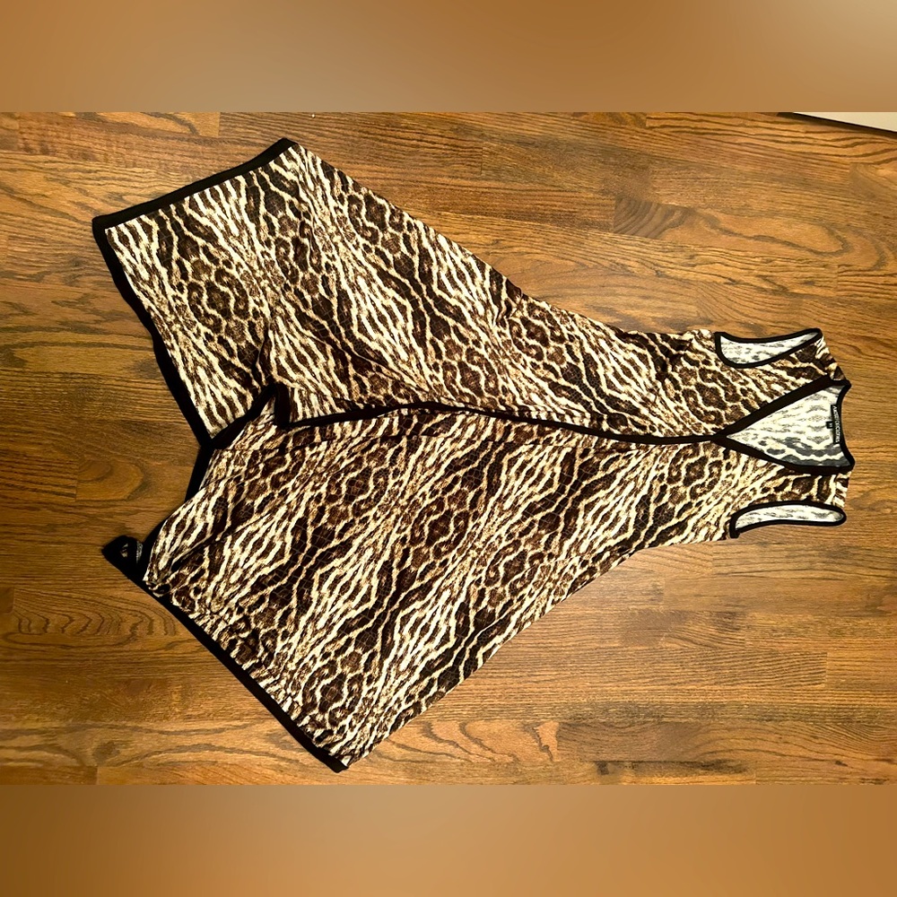 Animal print high low midi dress.